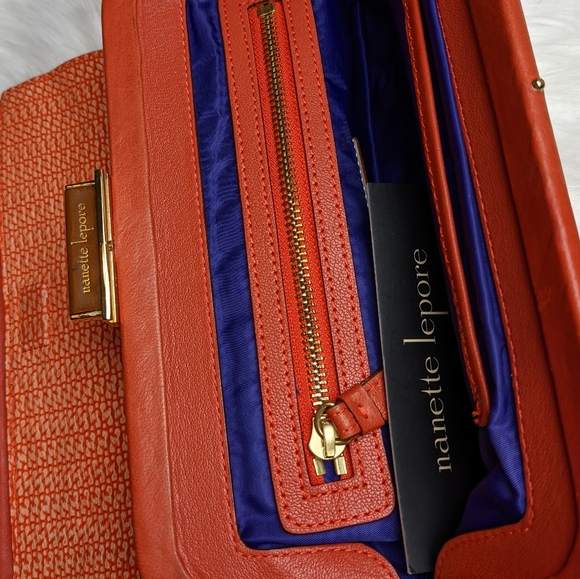 NWOT Nanette Lepore Woven-Textured Leather Clutch - Picture 3 of 6